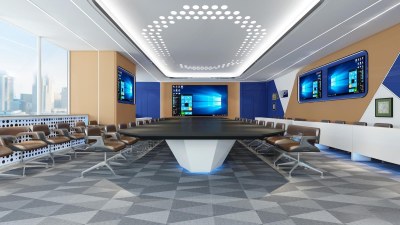 现代科技感会议室3D模型下载